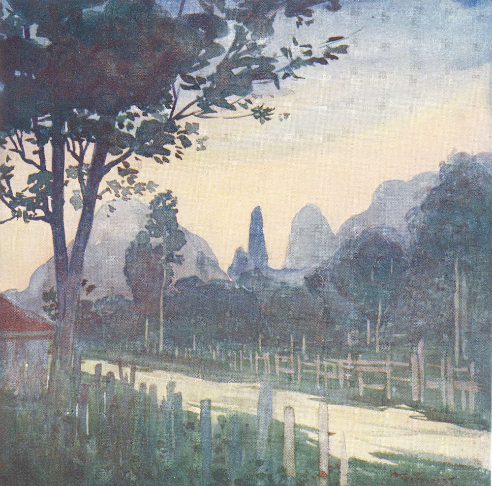 BRAZIL. The Organ Mountains from Teresopolis 1908 old antique print picture